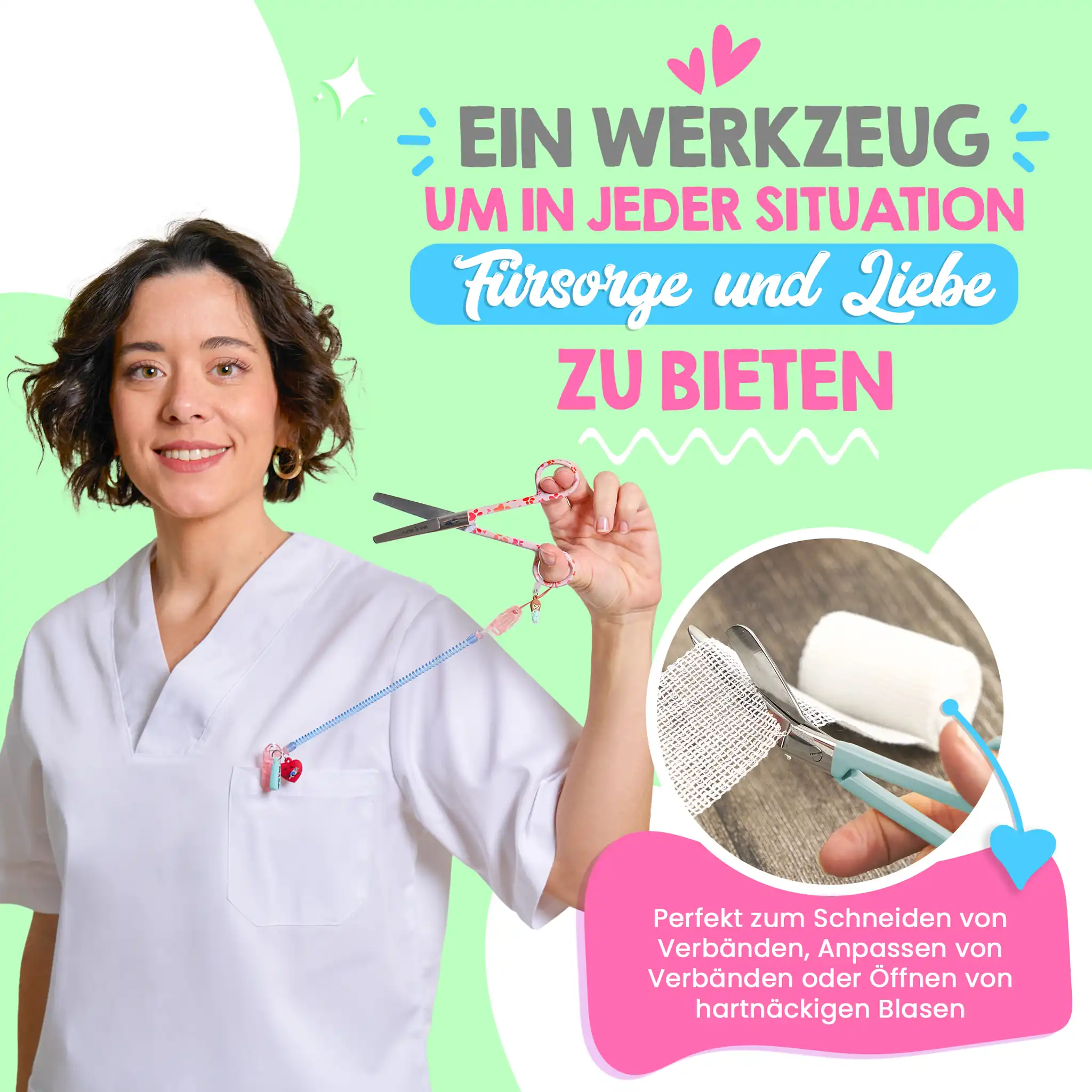 Pflege Schere Mayo Orange Pfotenabdrücke