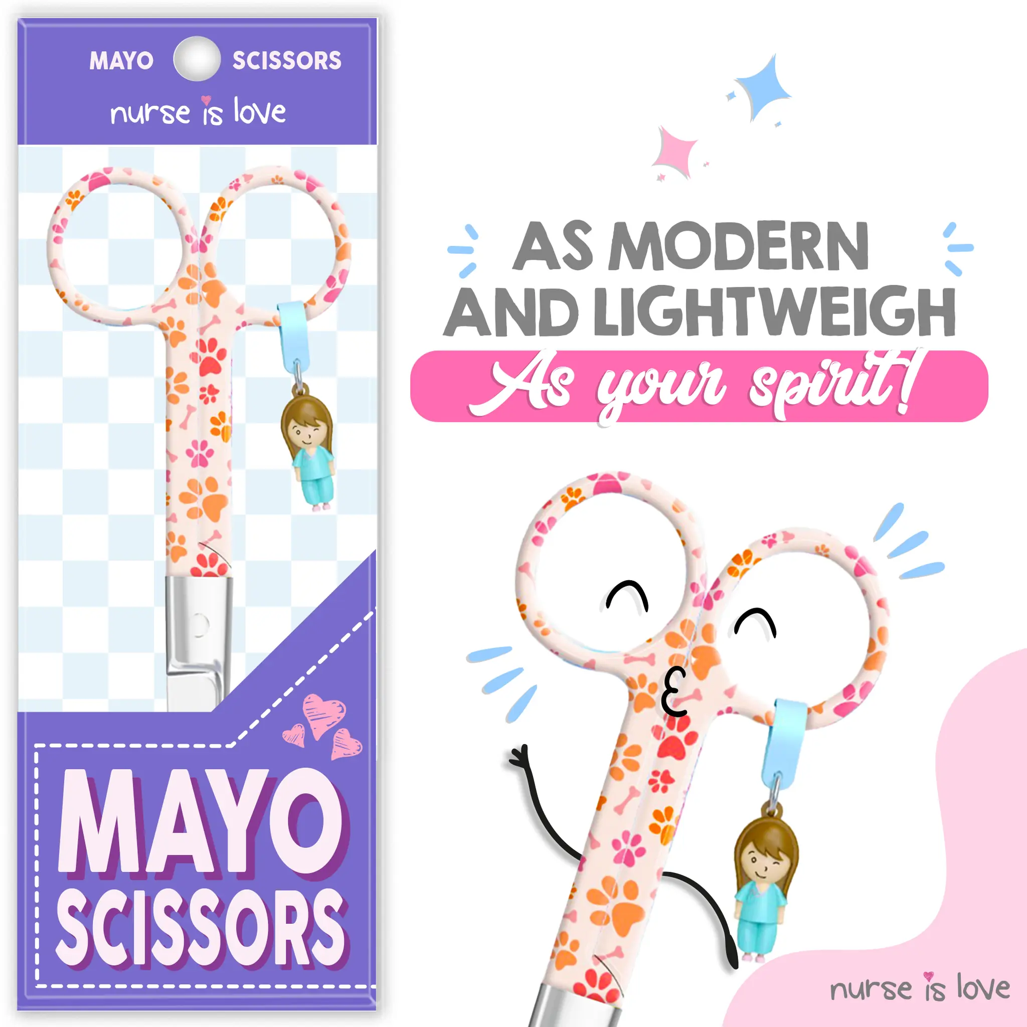 Mayo Orange Dog Paw Nursing Scissors