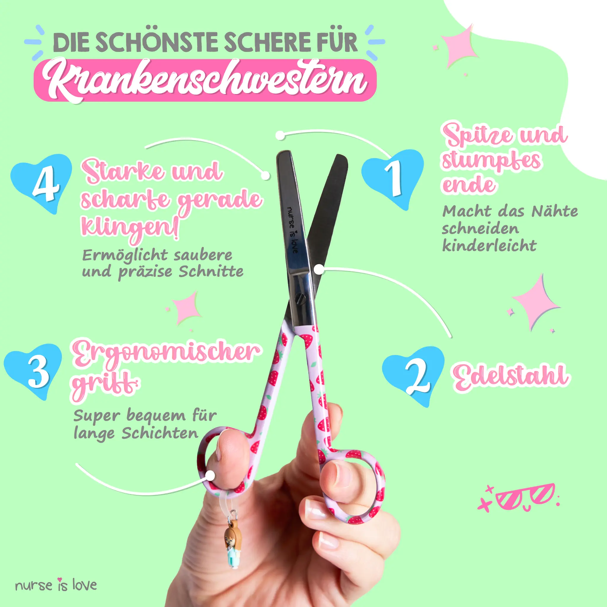 Pflege Schere Mayo Erdbeer Hintergrund
