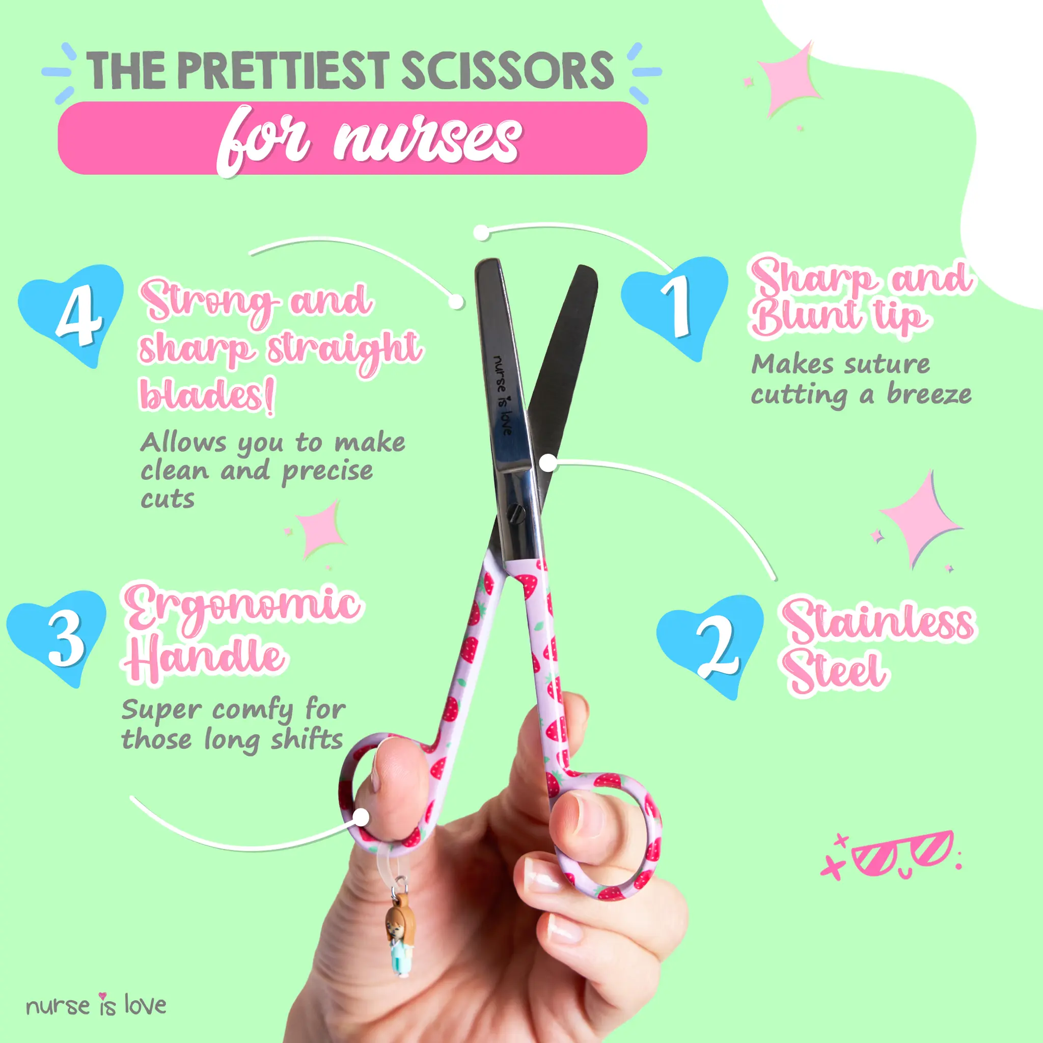 Mayo Strawberries Nursing Scissors