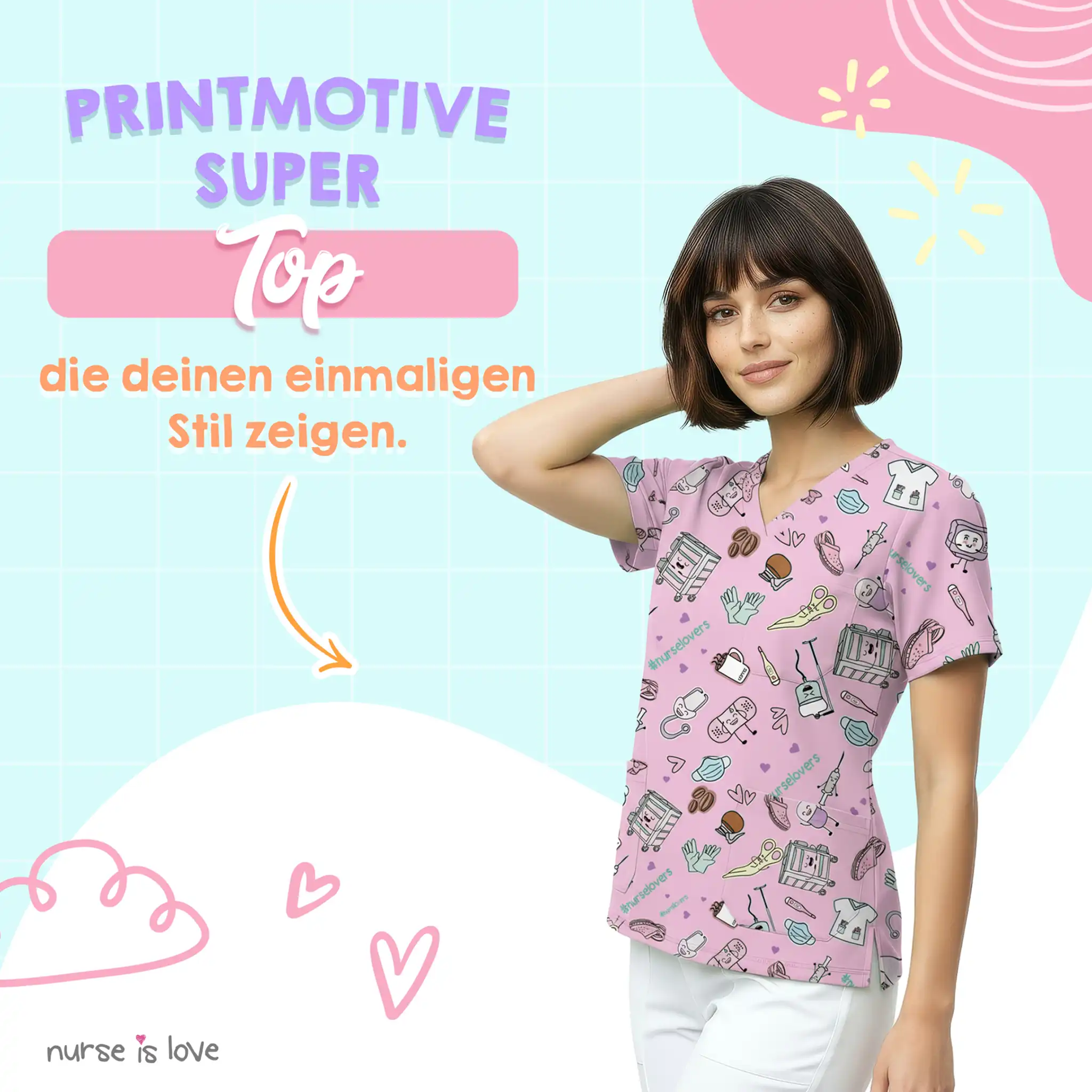 Rosa Kaffee Kasack