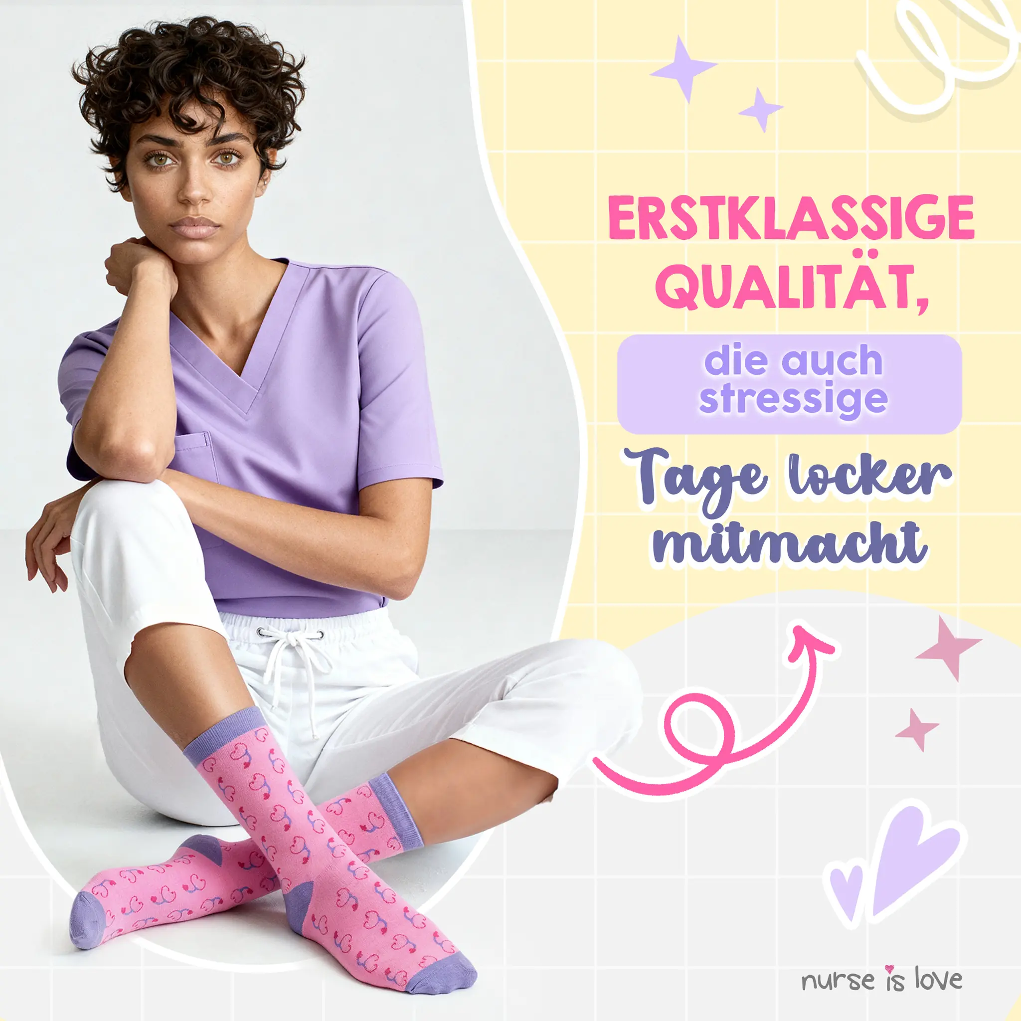 Hohe Krankenpflegesocken Set mit 3 Paaren