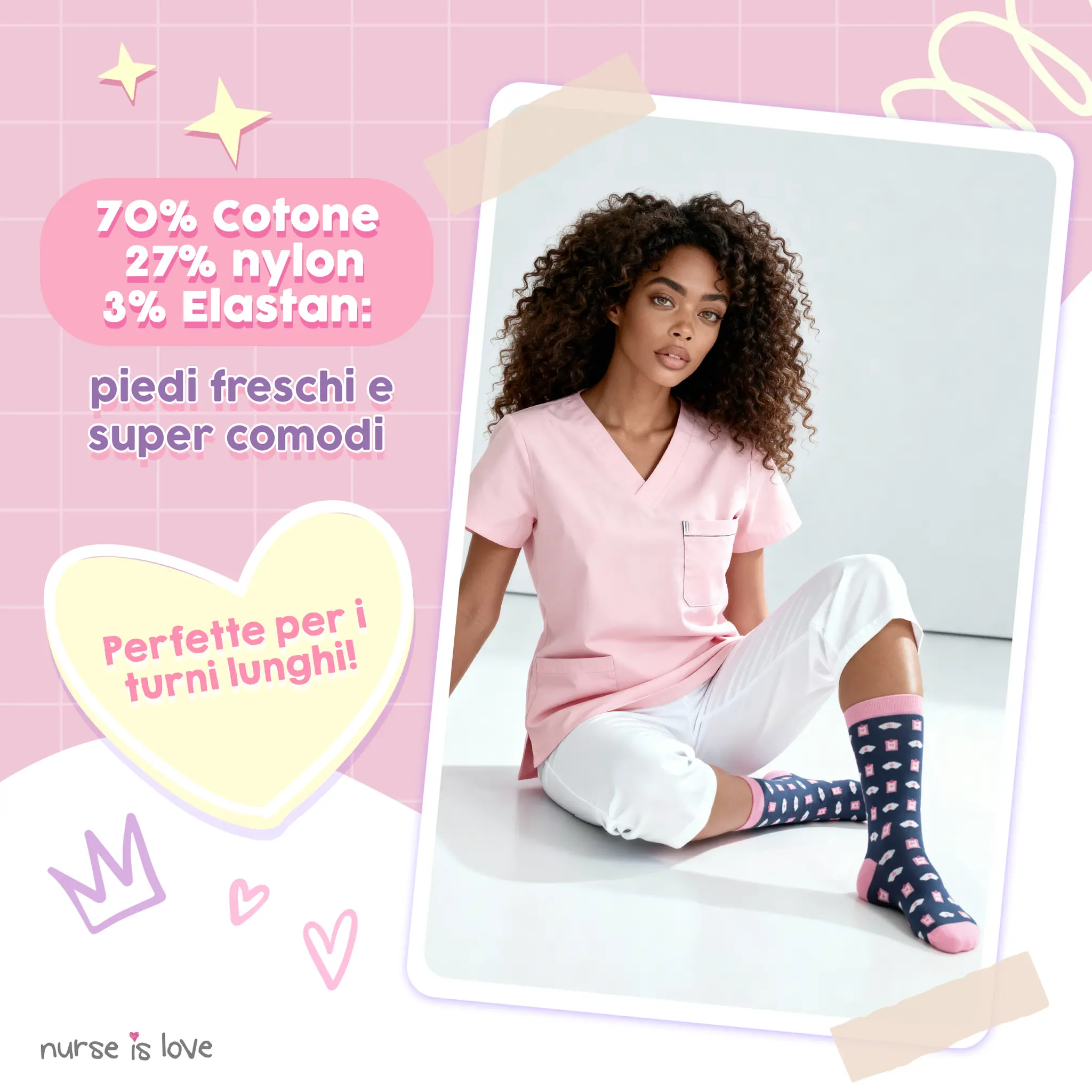 Calze Alte per Infermiere (Set da 3)