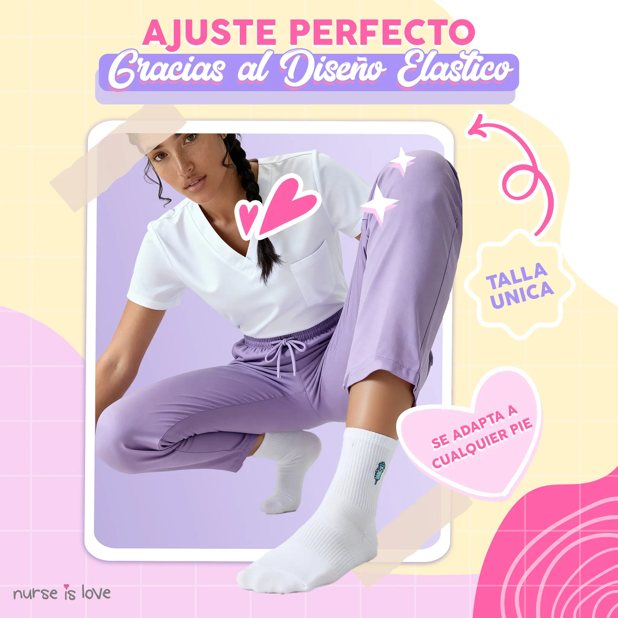 Calcetines para Enfermeras Diseño Variado (Set de 6)