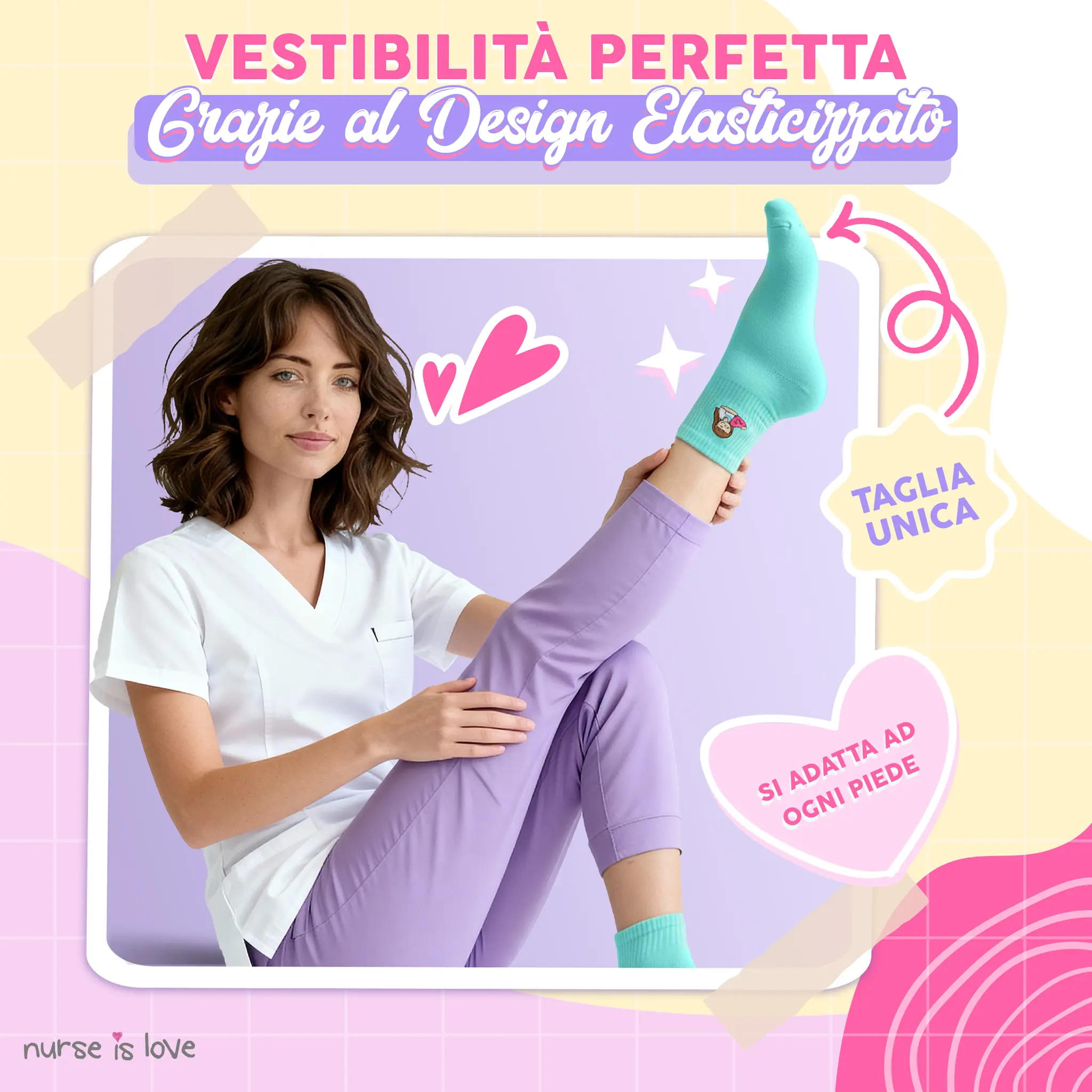 Calze per infermiere Colorate (Set da 3)