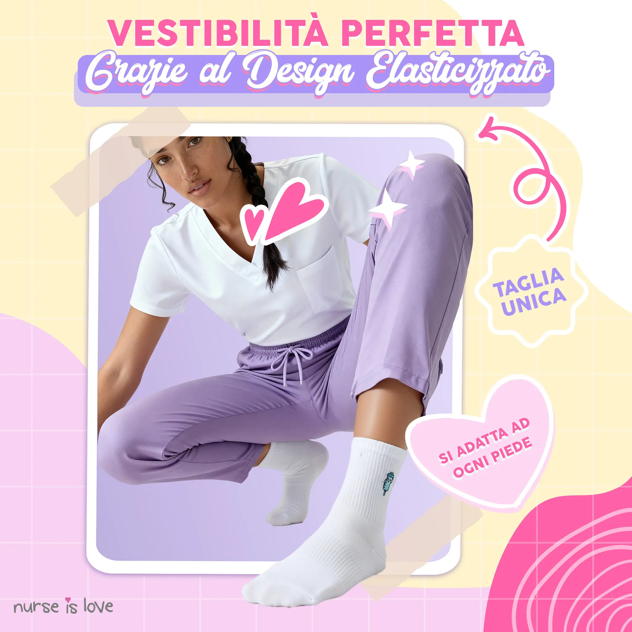 Calze per infermiere Colori Neutri (Set da 3)