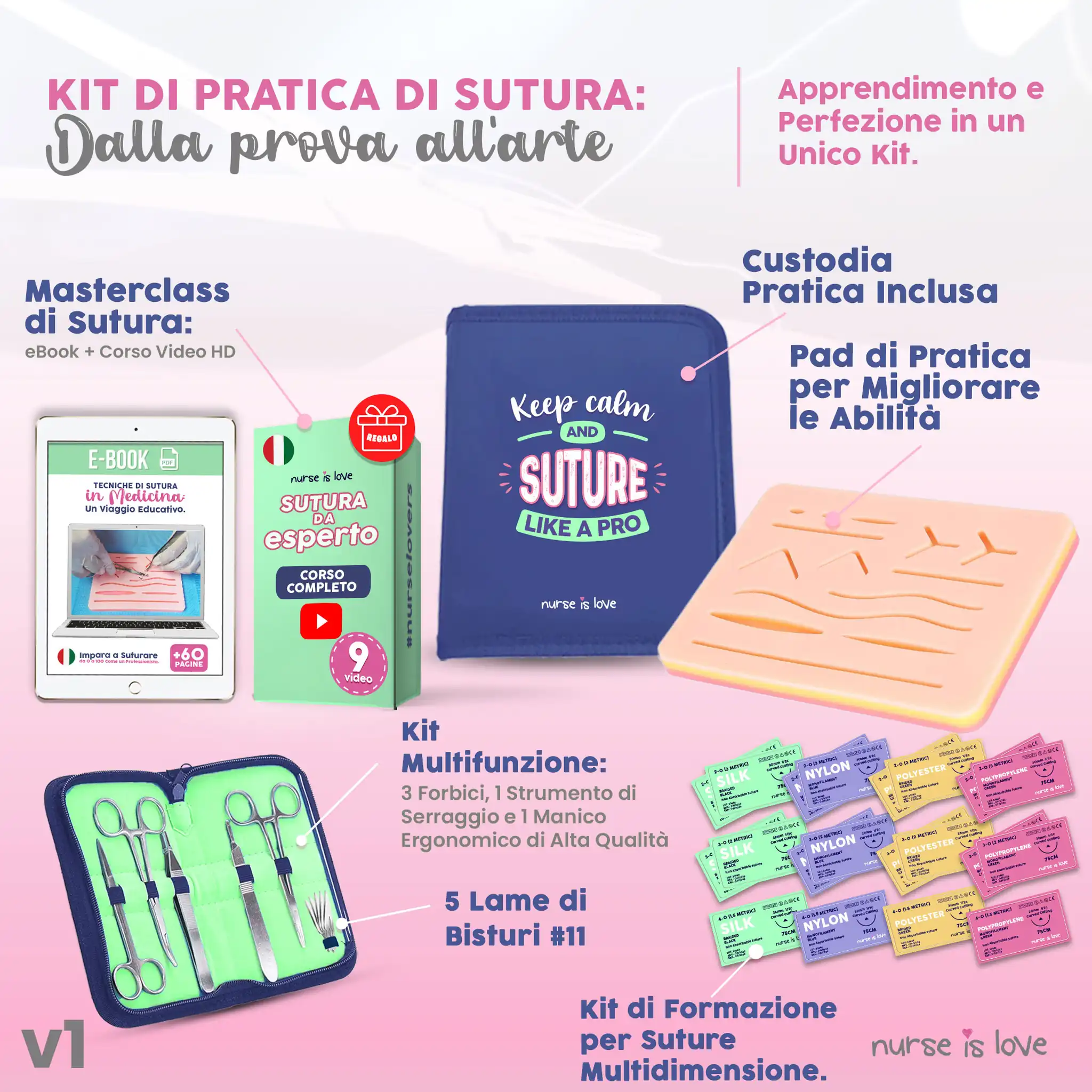 Kit di Sutura di Pratica