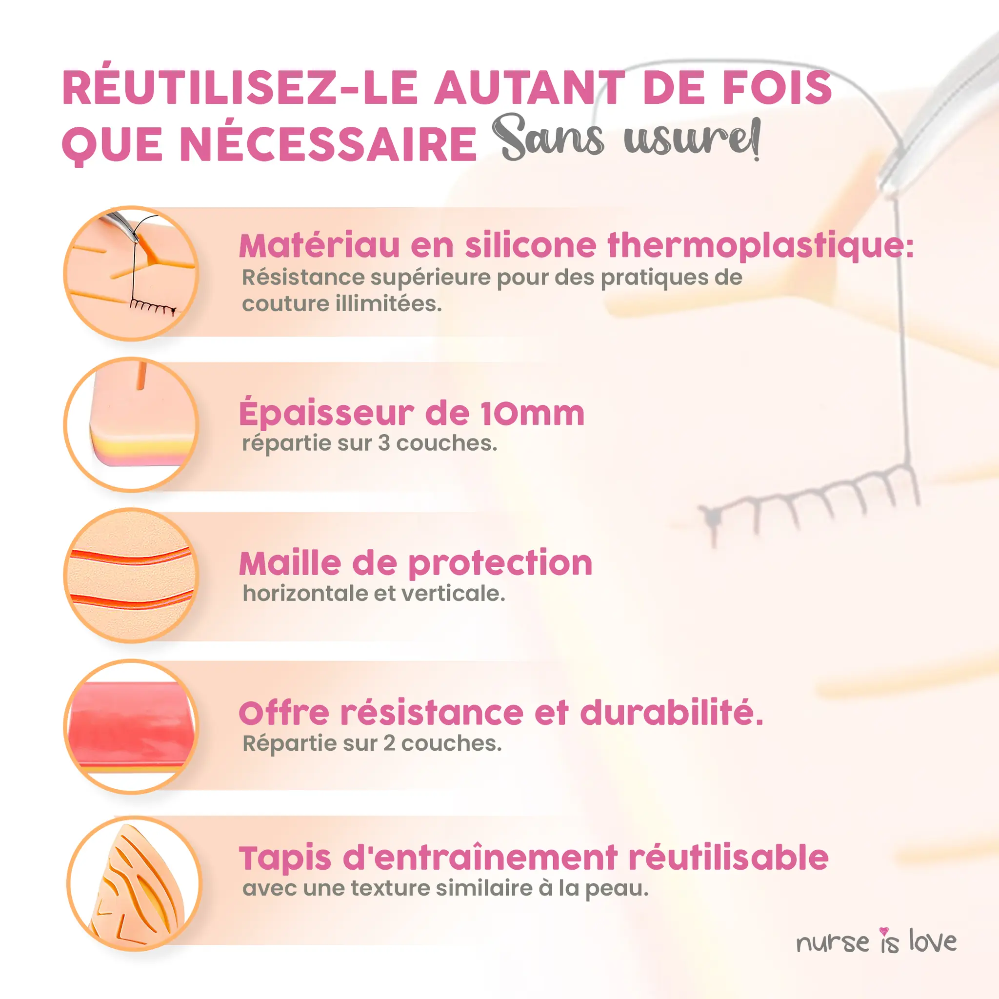 Coussin de Suture d’Entraînement
