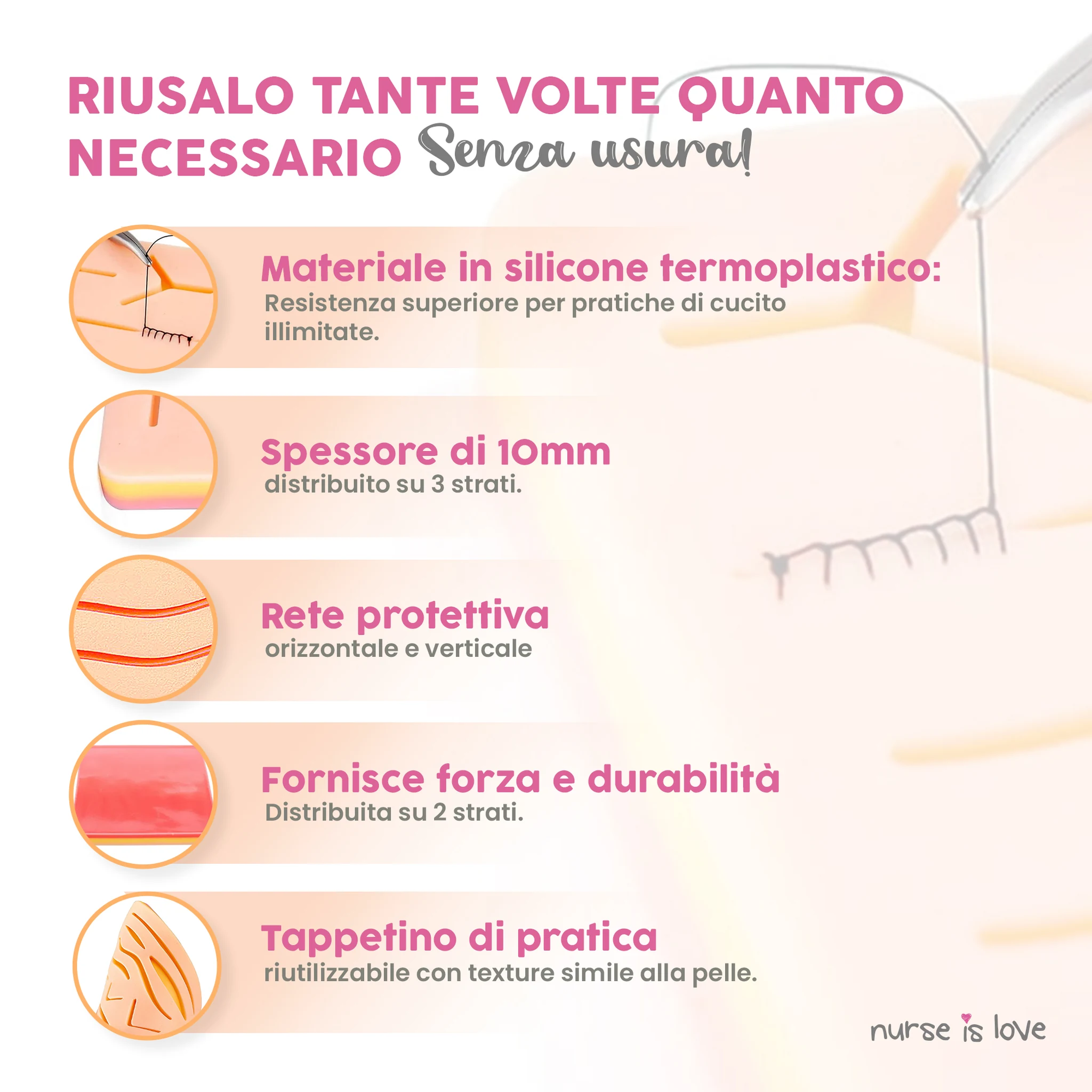 Cuscinetto per Pratica di Sutura