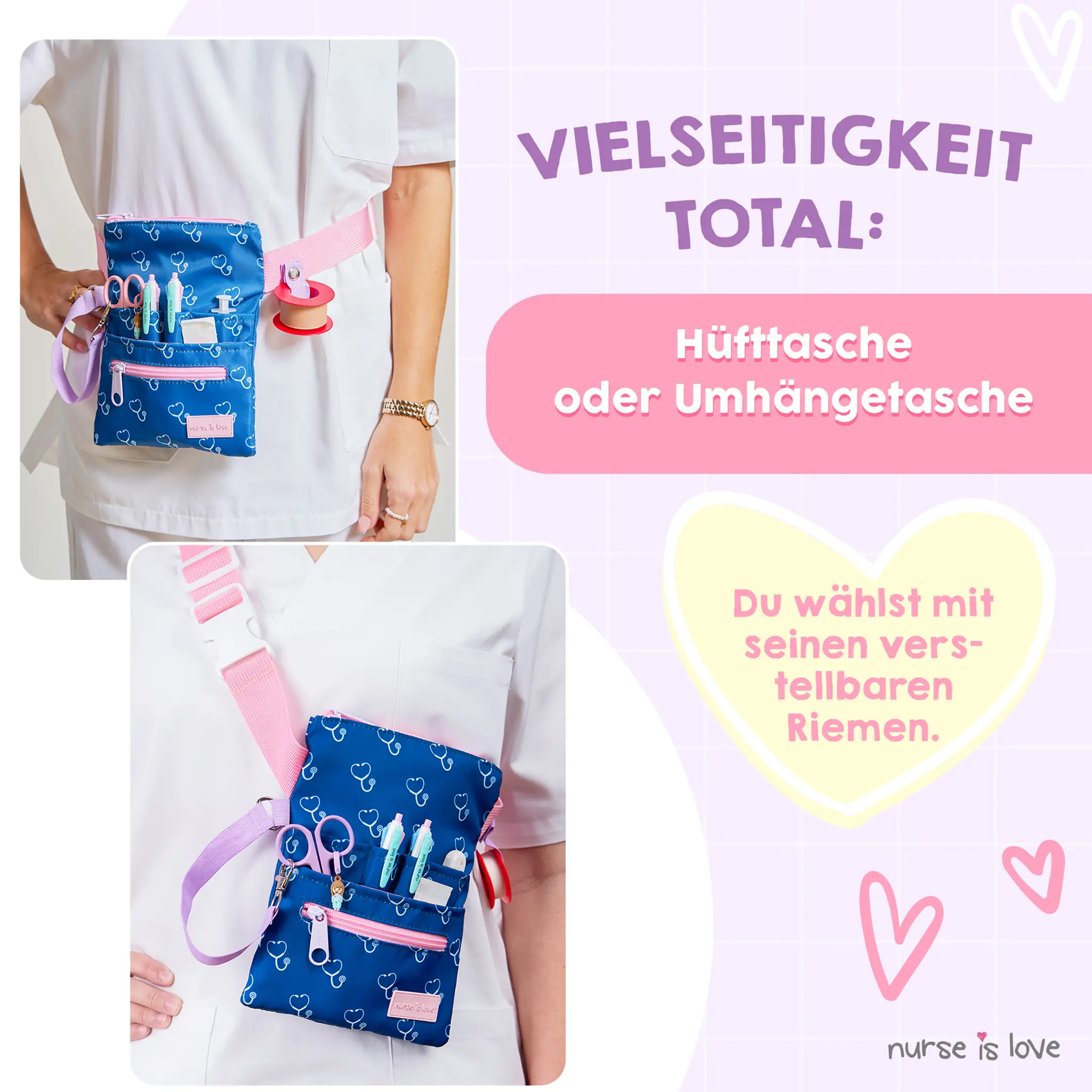 Blau Organizer Hüfttasche