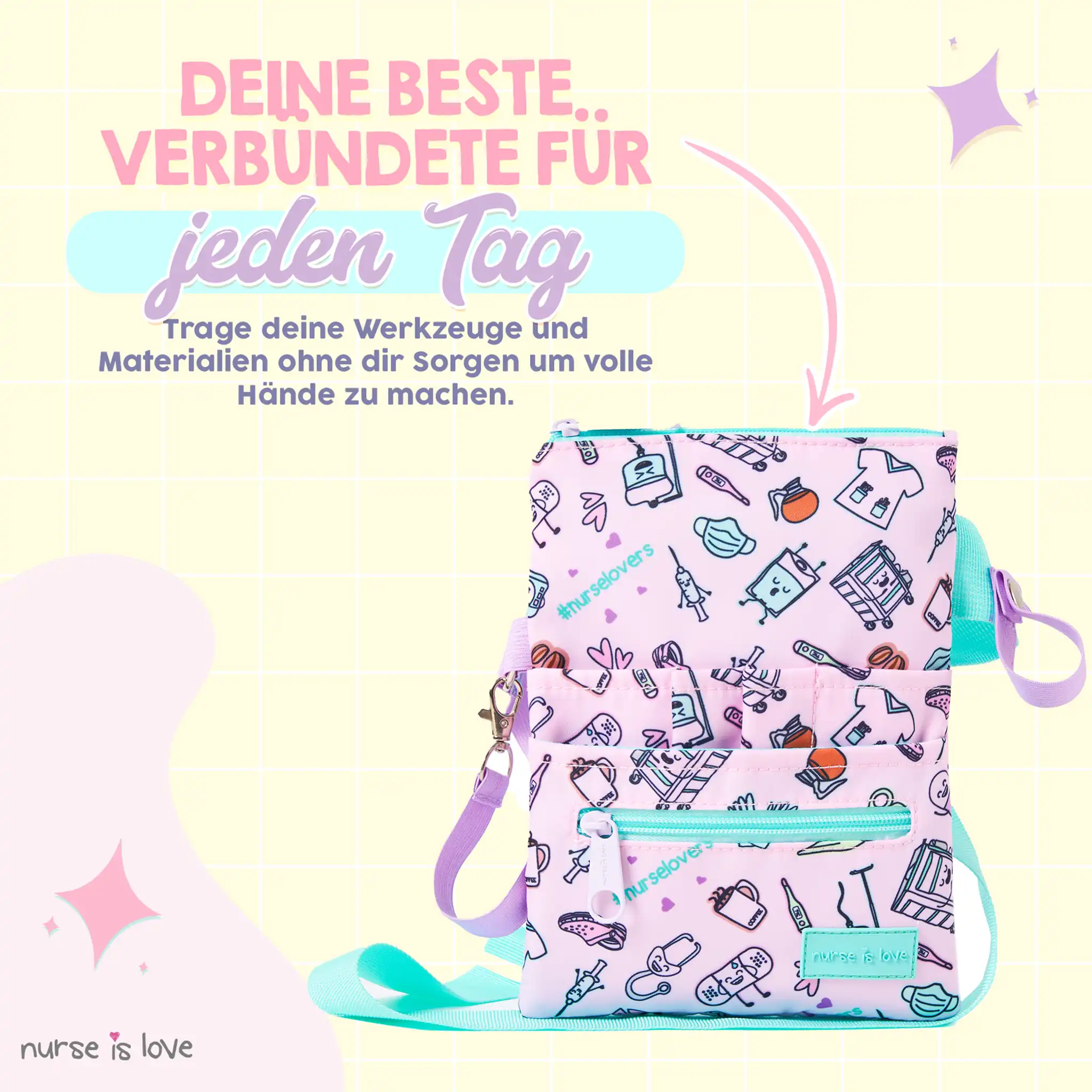 Lila Kaffee Organizer Hüfttasche