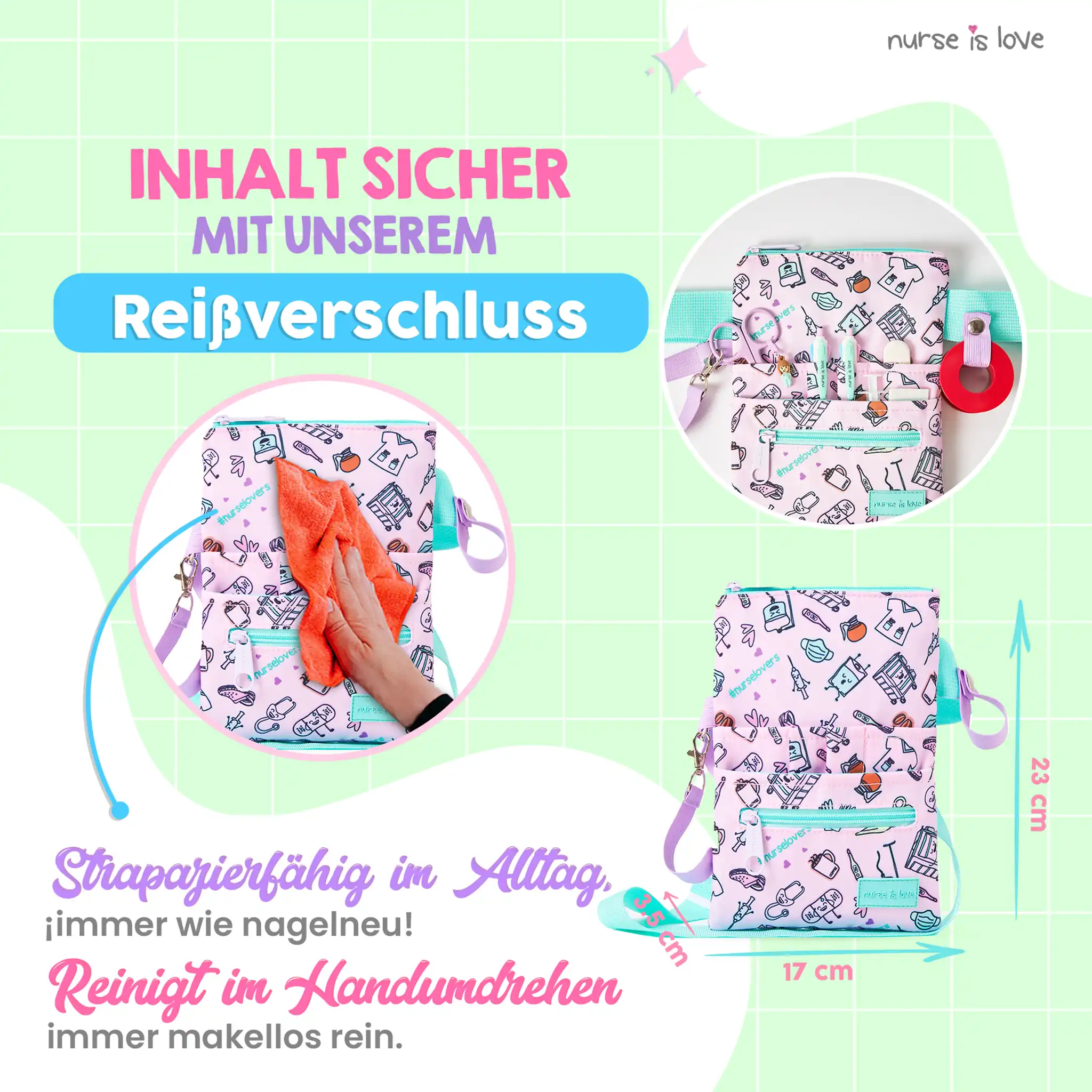 Lila Kaffee Organizer Hüfttasche