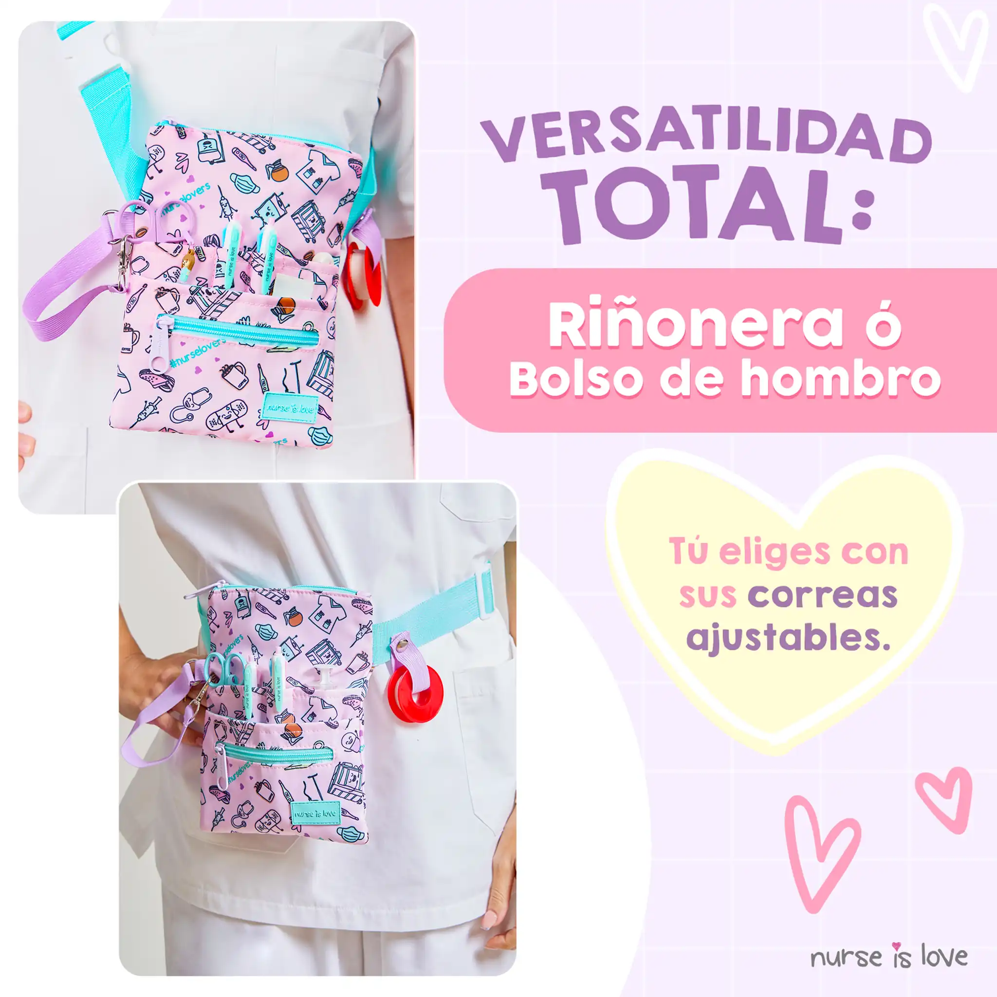 Organizador Riñonera Morado Café