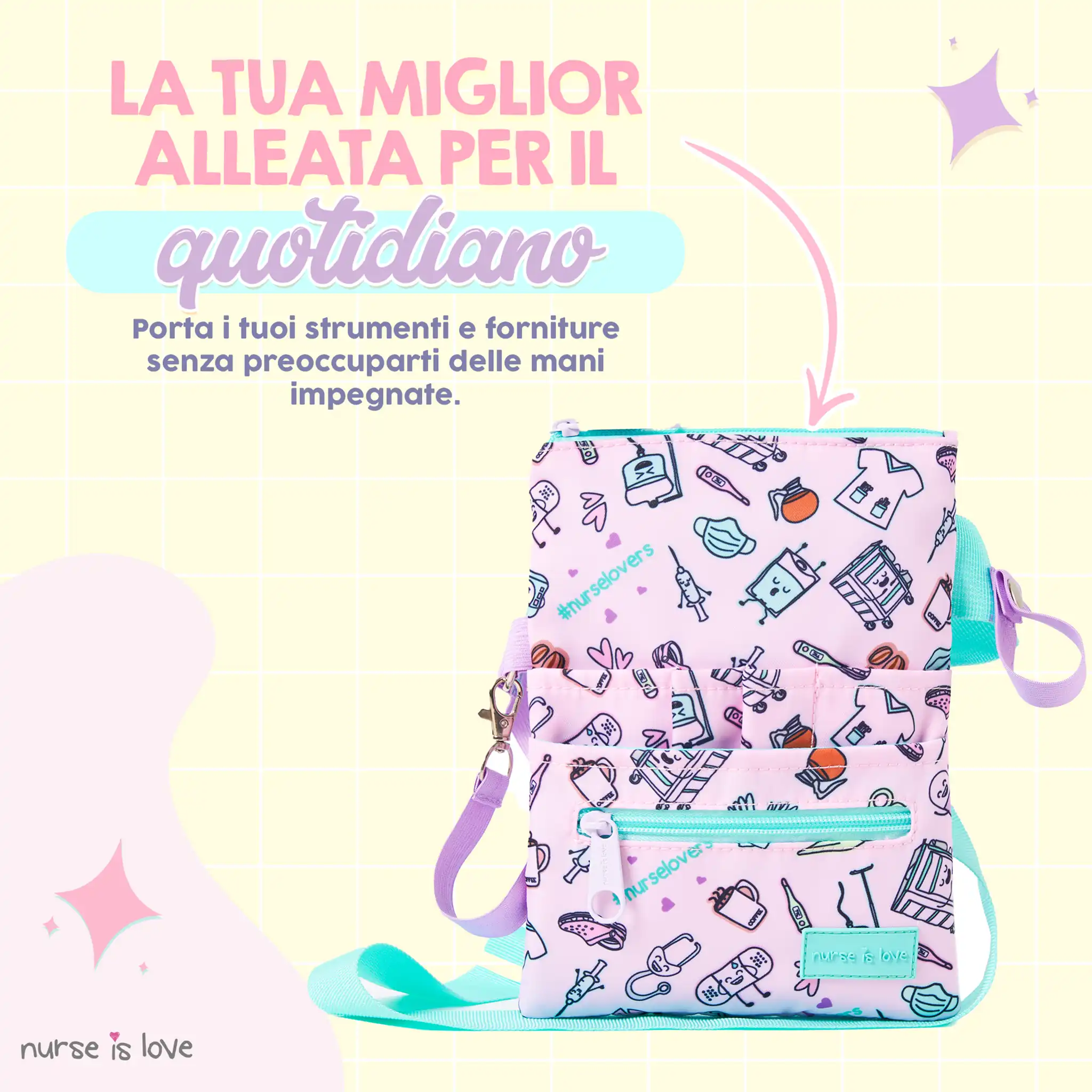 Organizzatore Marsupio Viola Caffè