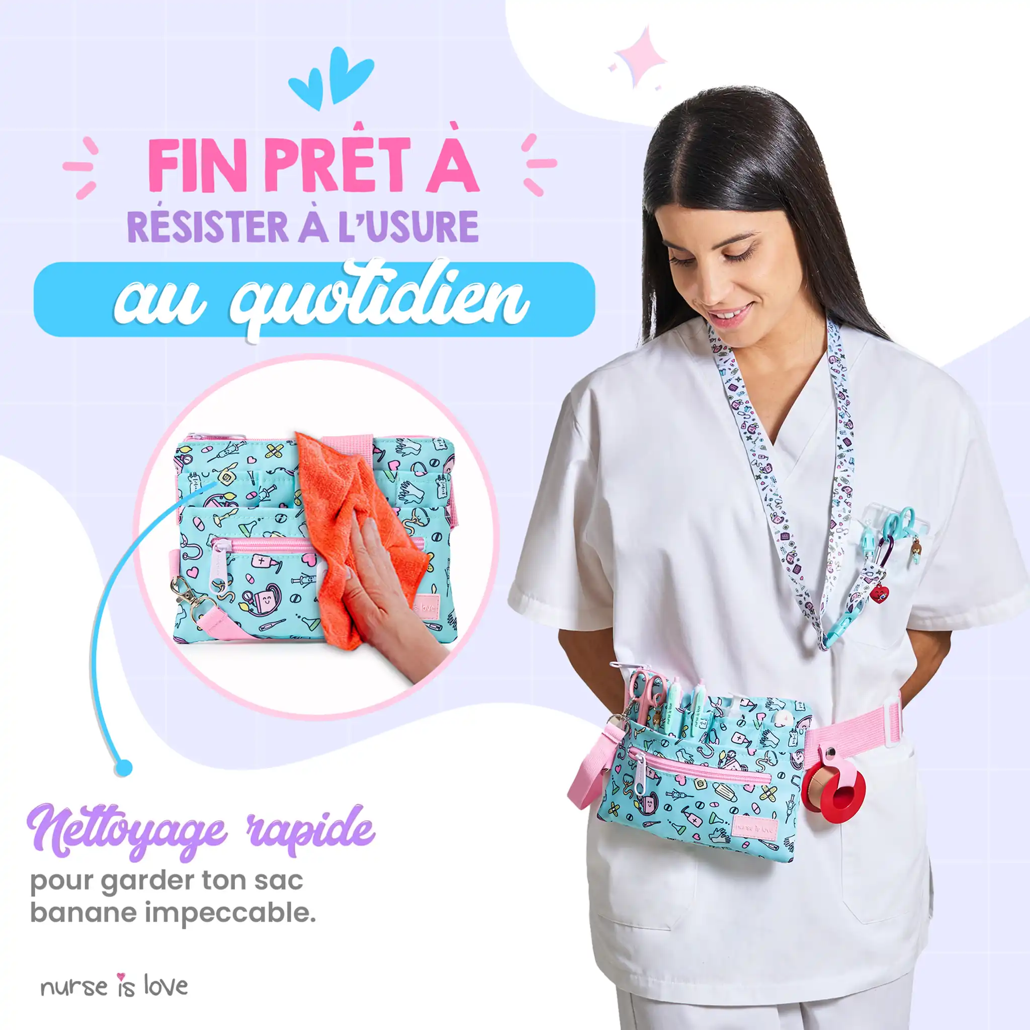 Organisateur Banane Horizontal Aqua