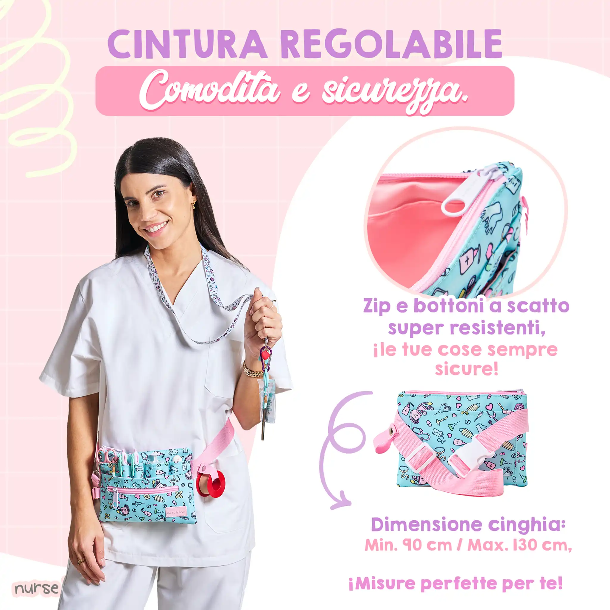 Organizzatore Marsupio Orizzontale Aqua
