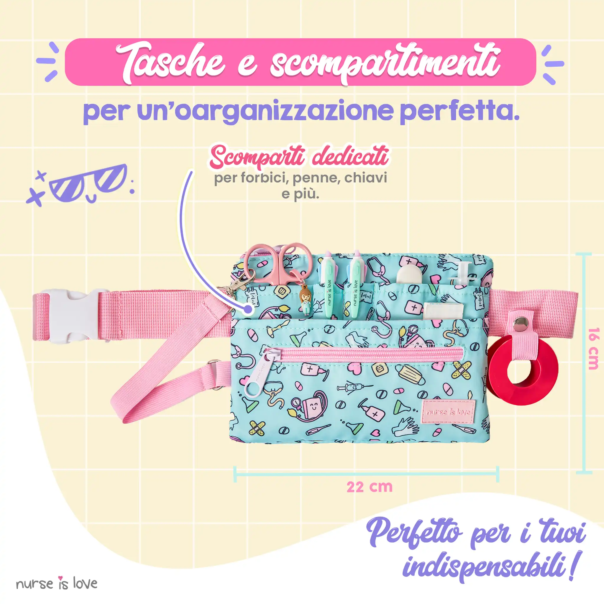 Organizzatore Marsupio Orizzontale Aqua