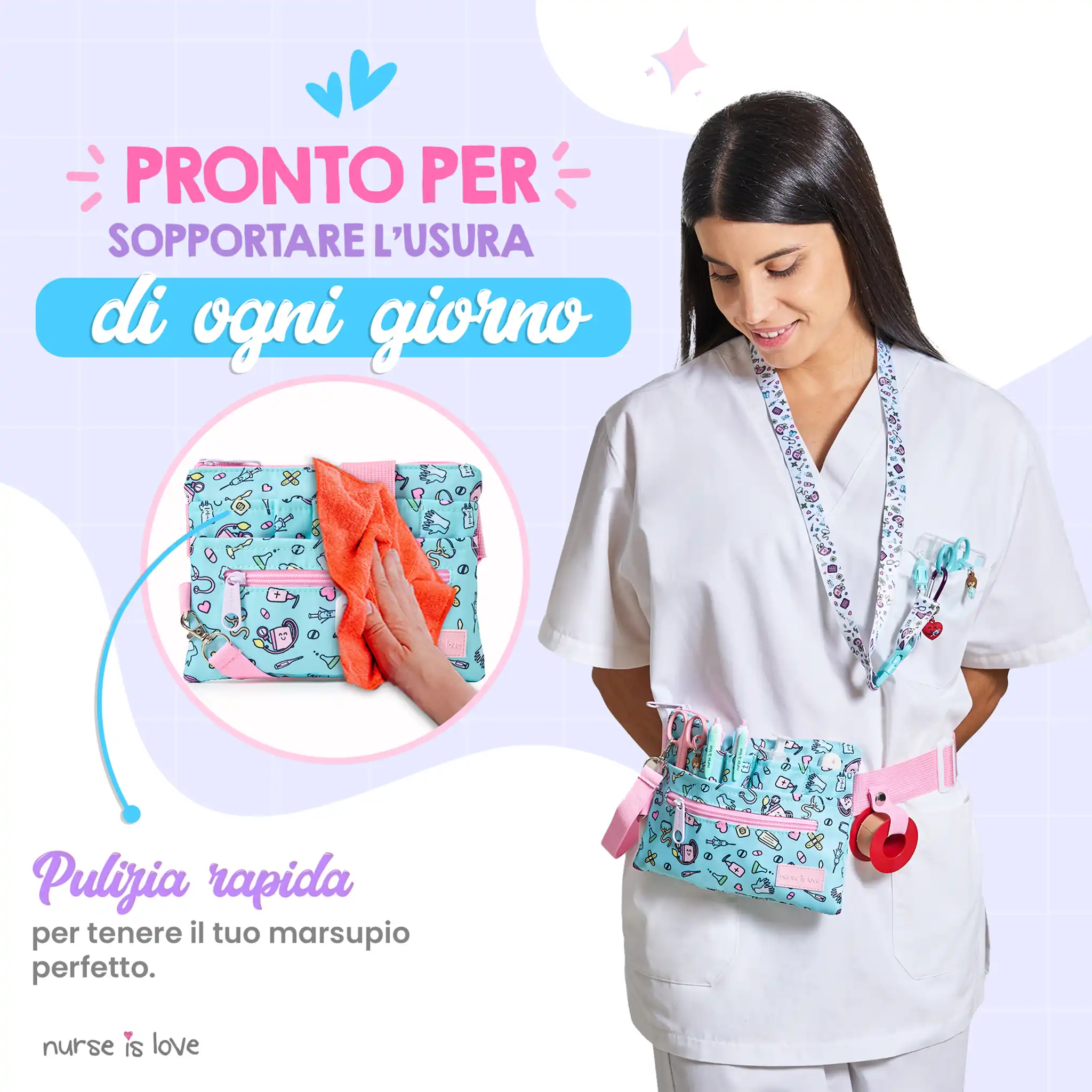 Organizzatore Marsupio Orizzontale Aqua