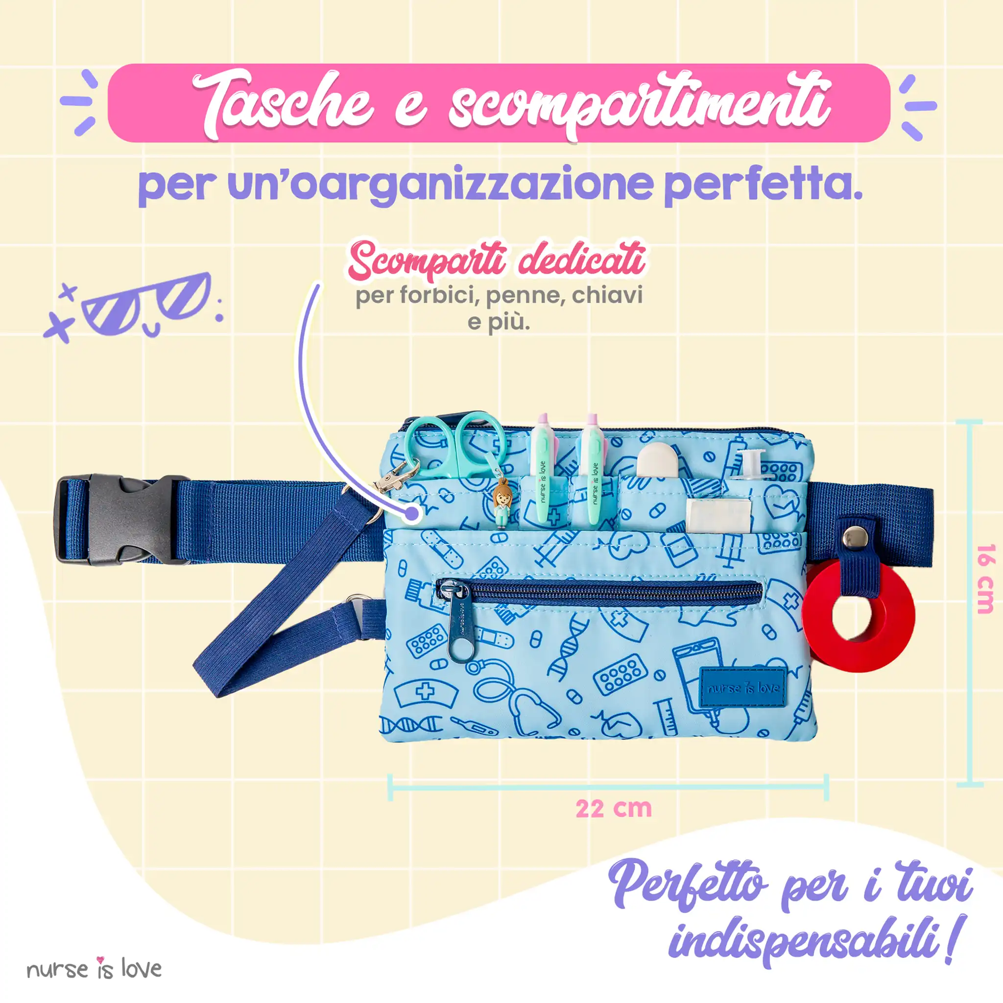 Organizzatore Marsupio Orizzontale Unisex