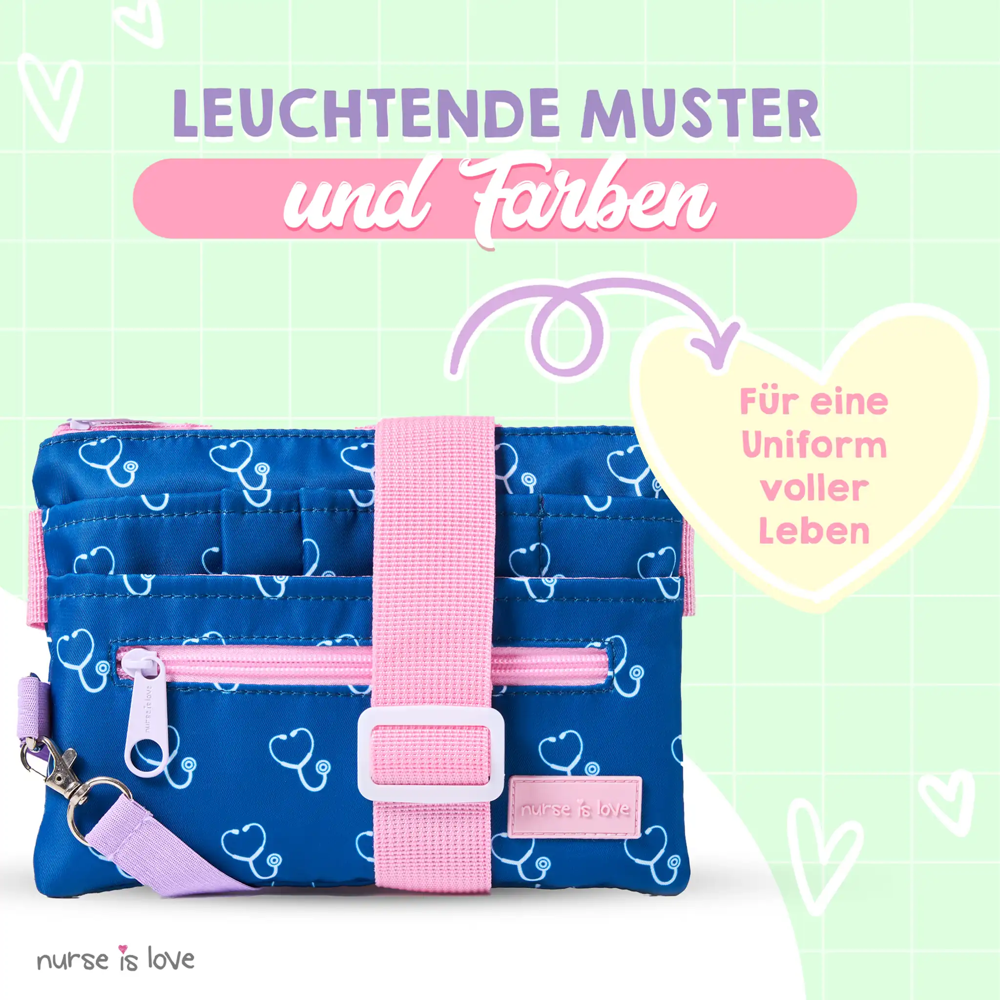 Blau Organizer Hüfttasche Horizontal