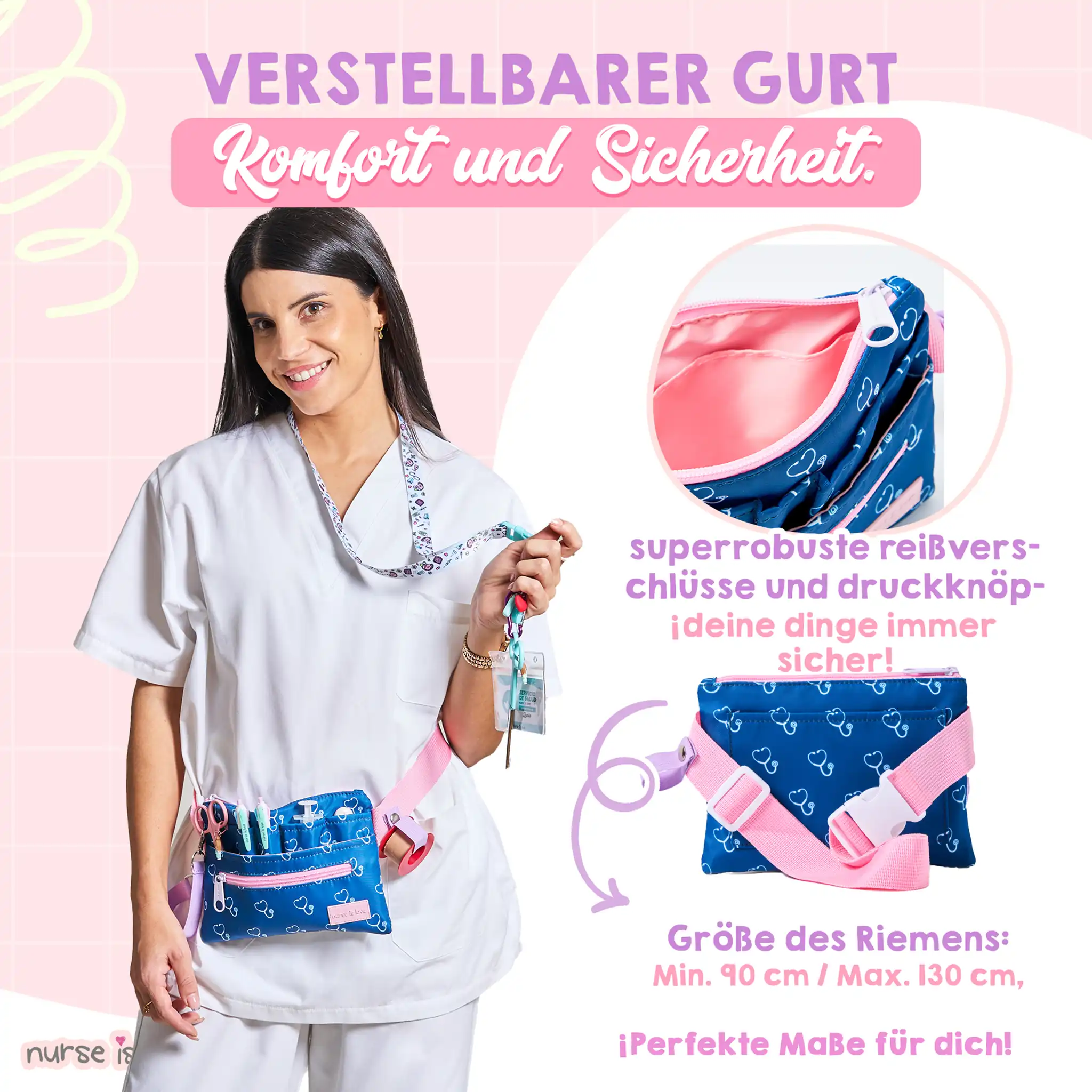 Blau Organizer Hüfttasche Horizontal