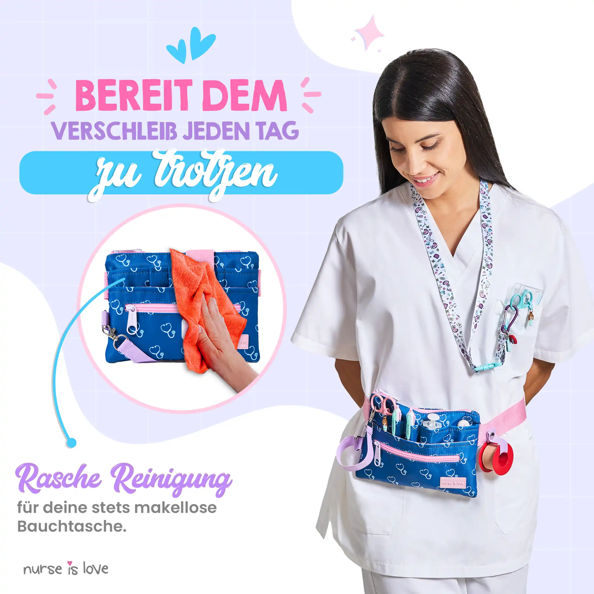Blau Organizer Hüfttasche Horizontal