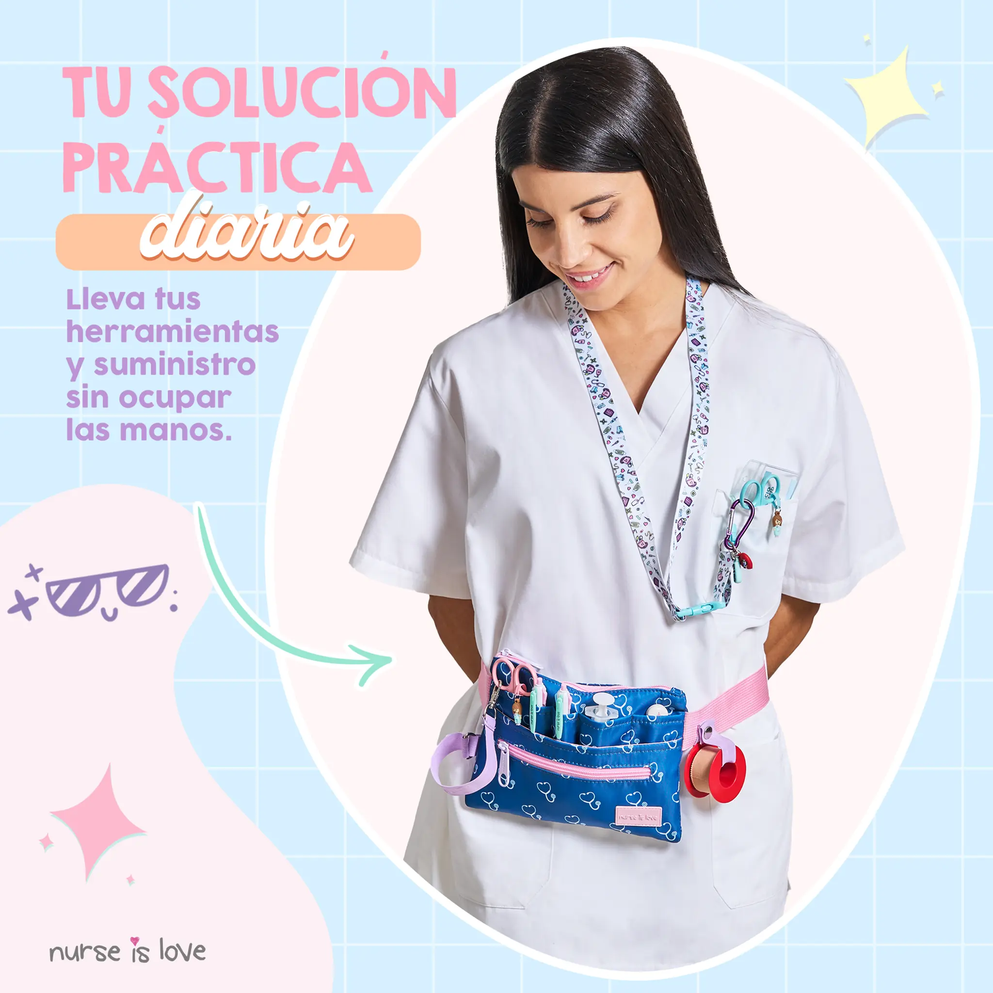Horizontal Blue Waist Organizer
