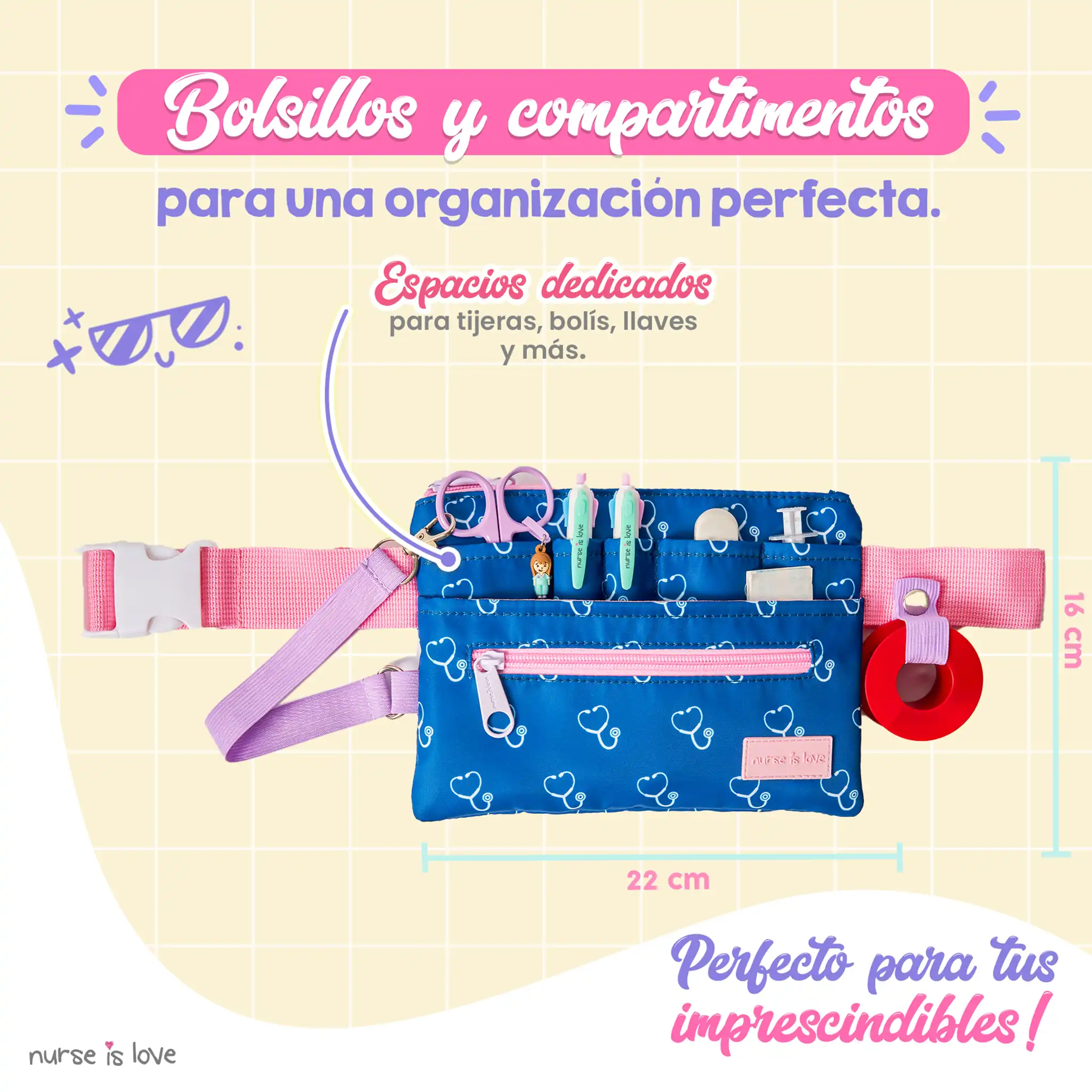 Horizontal Blue Waist Organizer
