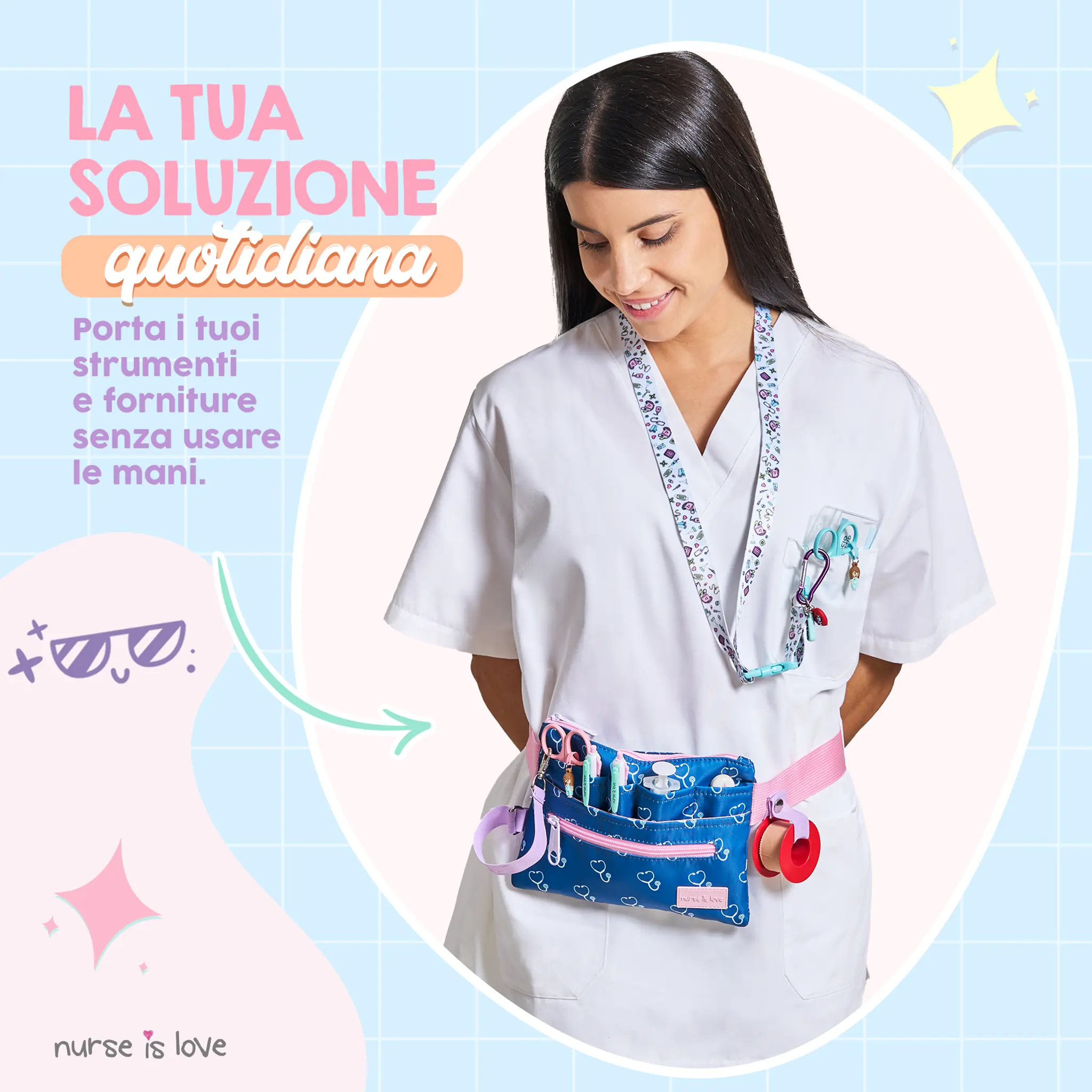 Organizzatore Marsupio Orizzontale Blu