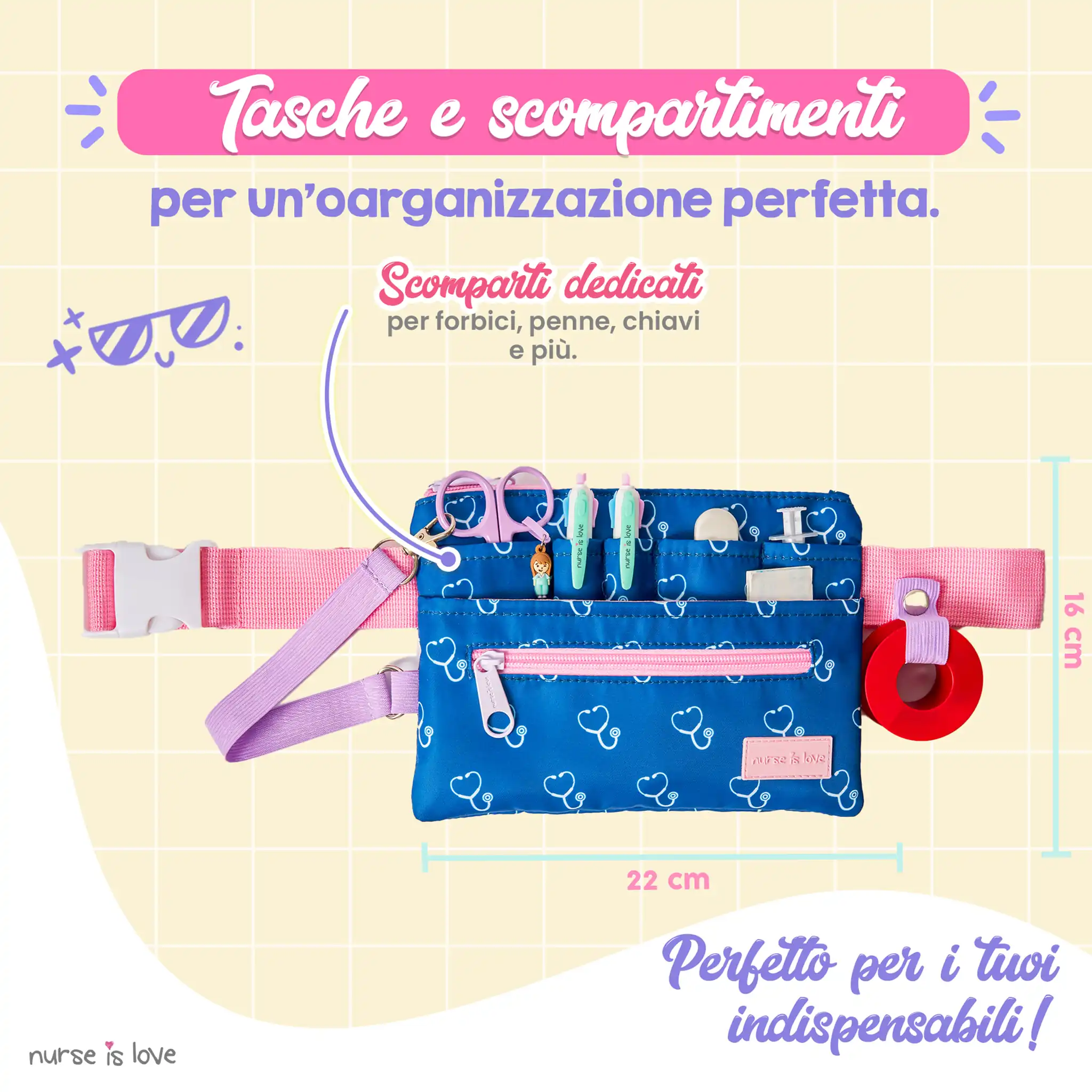 Organizzatore Marsupio Orizzontale Blu