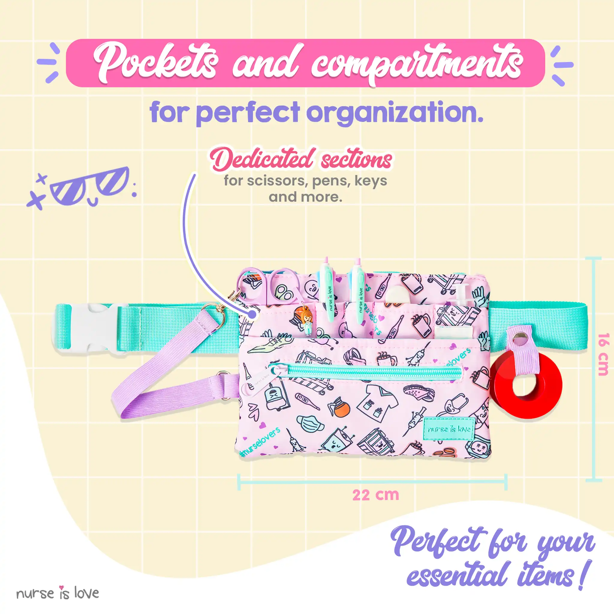 Organizador de Cintura Horizontal Roxo Café