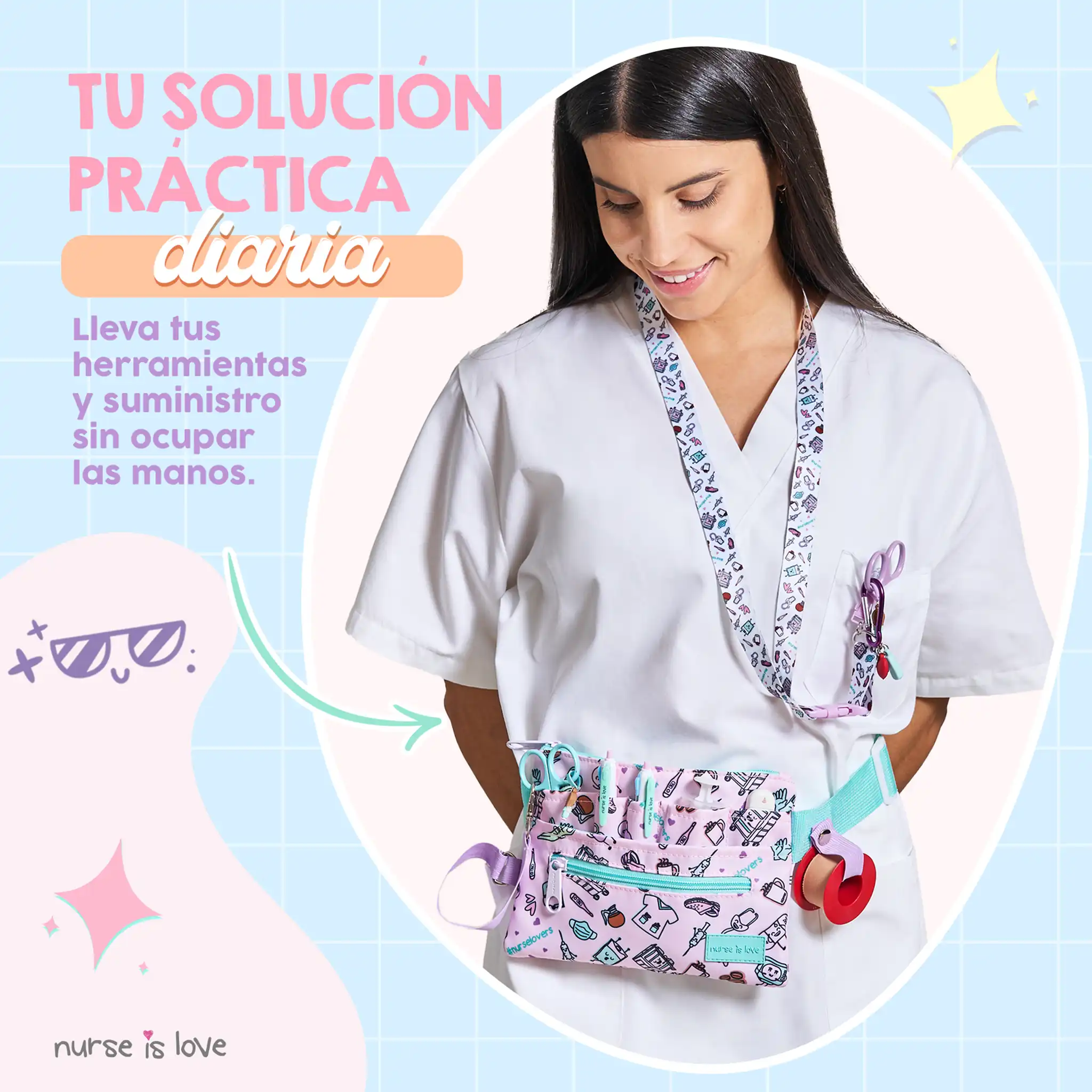 Organizador Riñonera Horizontal Morado Café