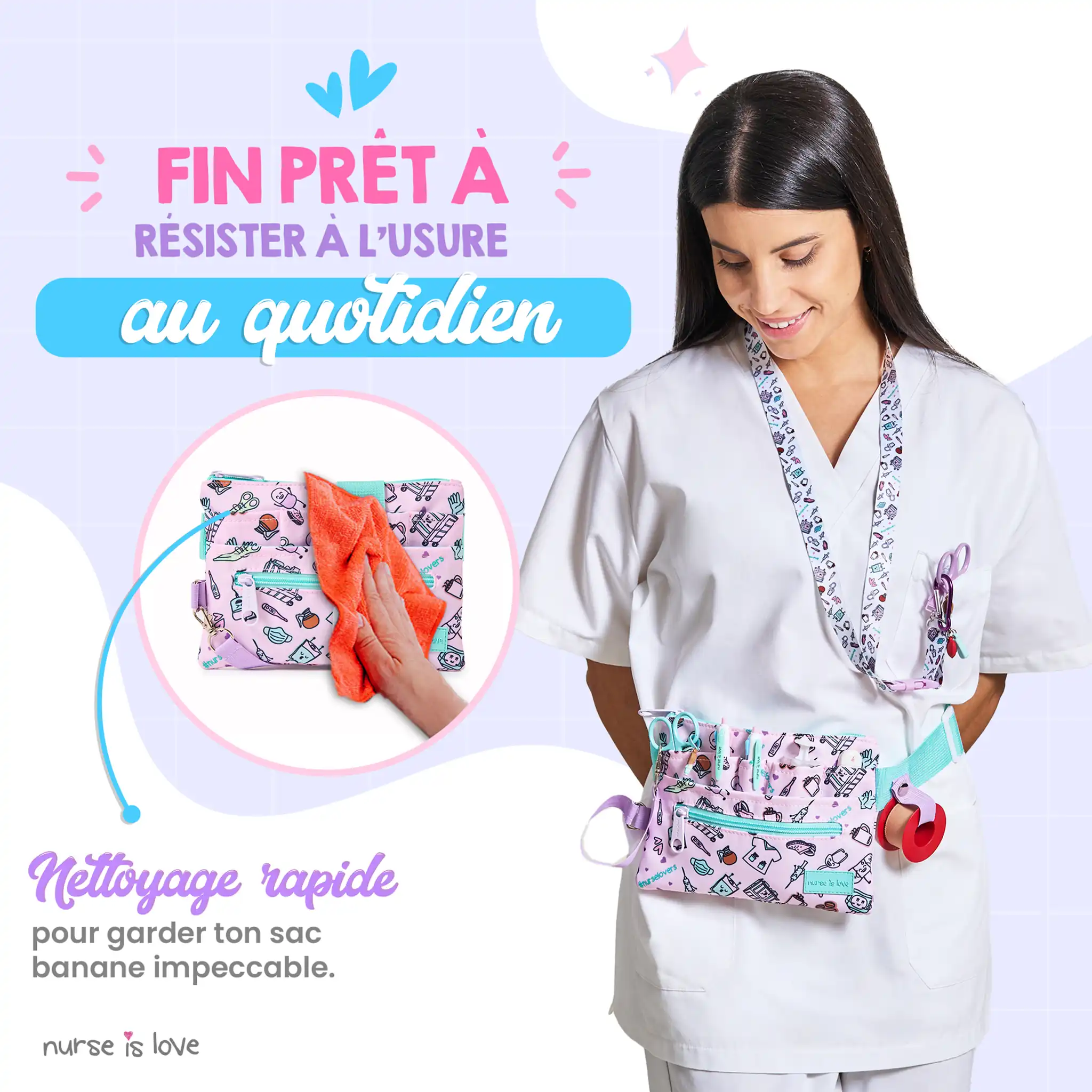 Organisateur Banane Horizontal Violet Café