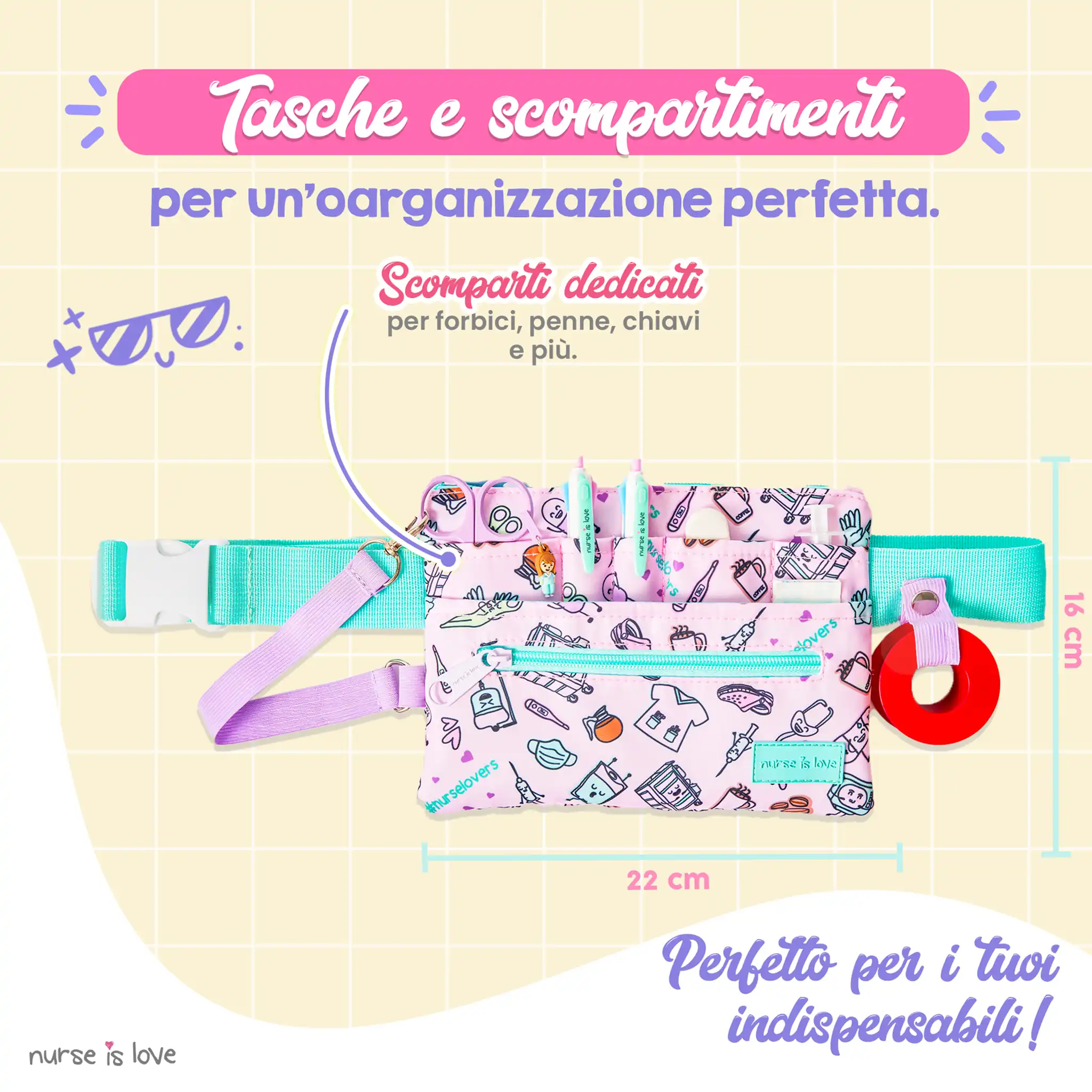 Organizzatore Marsupio Orizzontale Viola Caffè