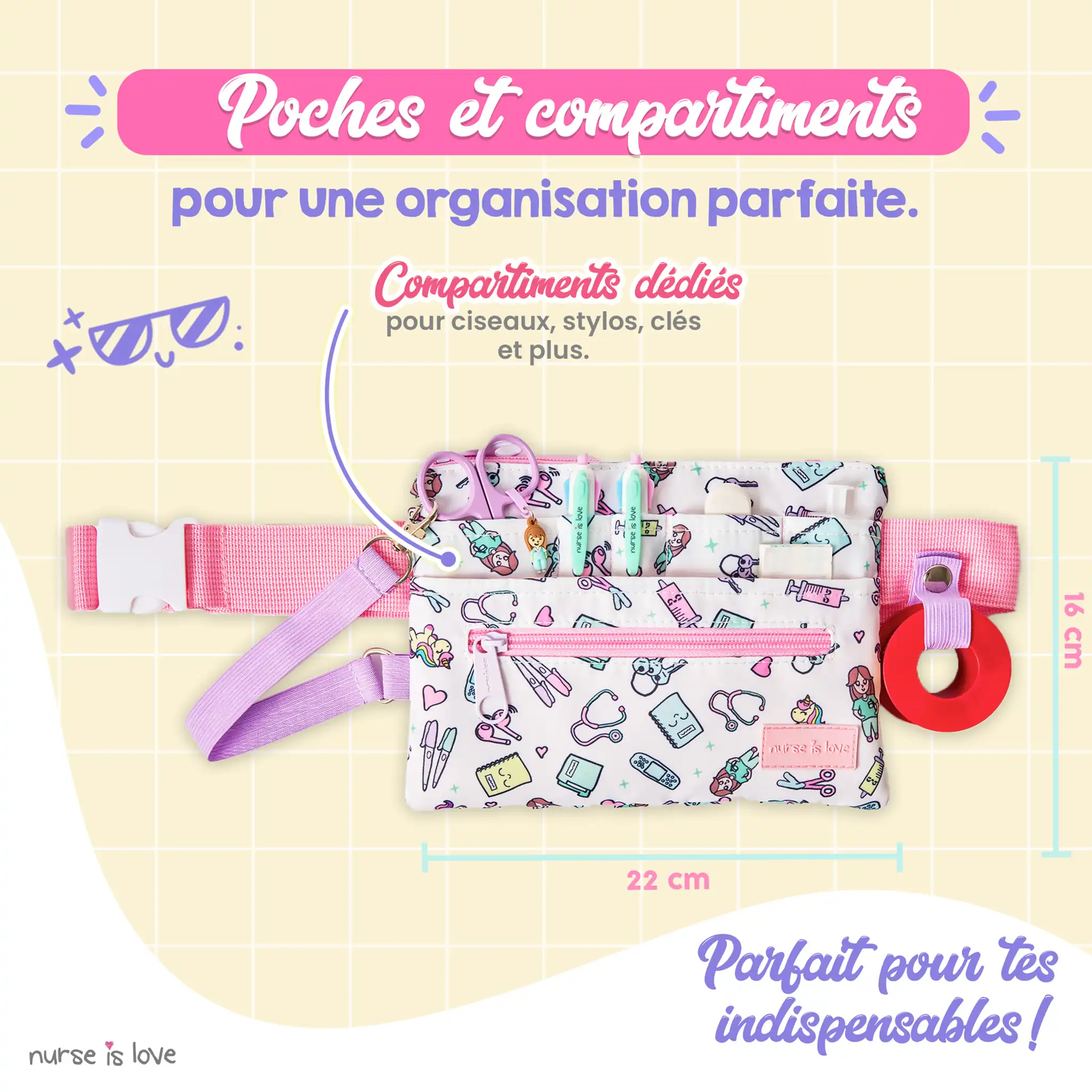 Organisateur Banane Horizontal Licornes