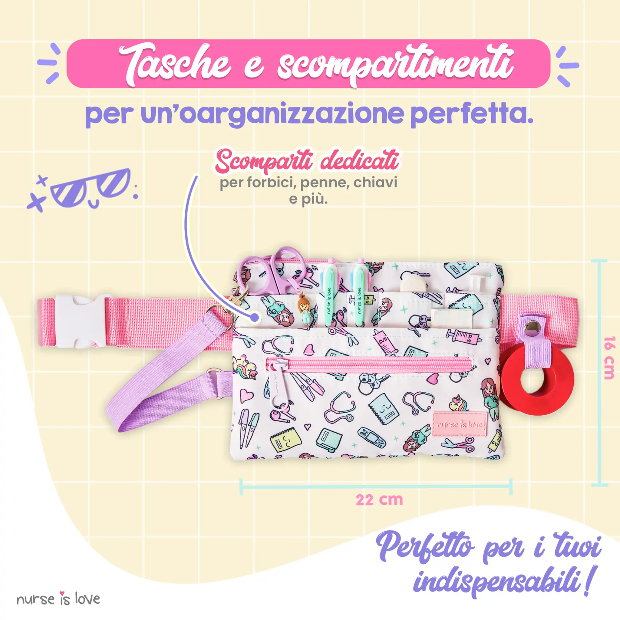 Organizzatore Marsupio Orizzontale Unicorni